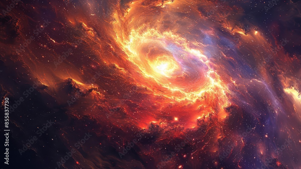 Cosmic phenomenon with swirling nebulae, bright stars, and vibrant colors, creating a mesmerizing space scene Cosmic phenomenon with swirling nebulae, bright stars, and vibrant colors, creating a mesmerizing space scene
