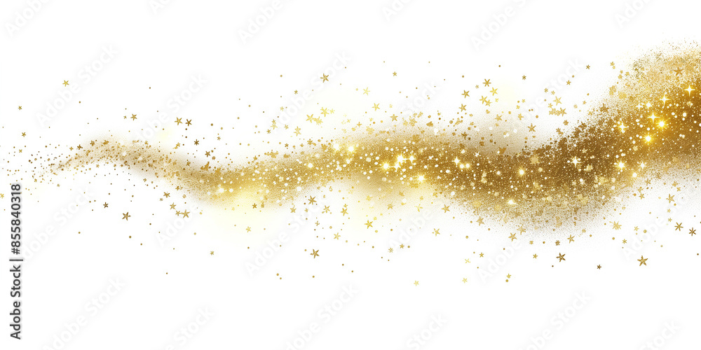 Glittering dust on a white background. Golden sparkling lights. Christmas Holiday glow particle. Magic star effect. Shine background. Festive party design. Glittering dust on a white background. Golden sparkling lights. Christmas Holiday glow particle. Magic star effect. Shine background. Festive party design.