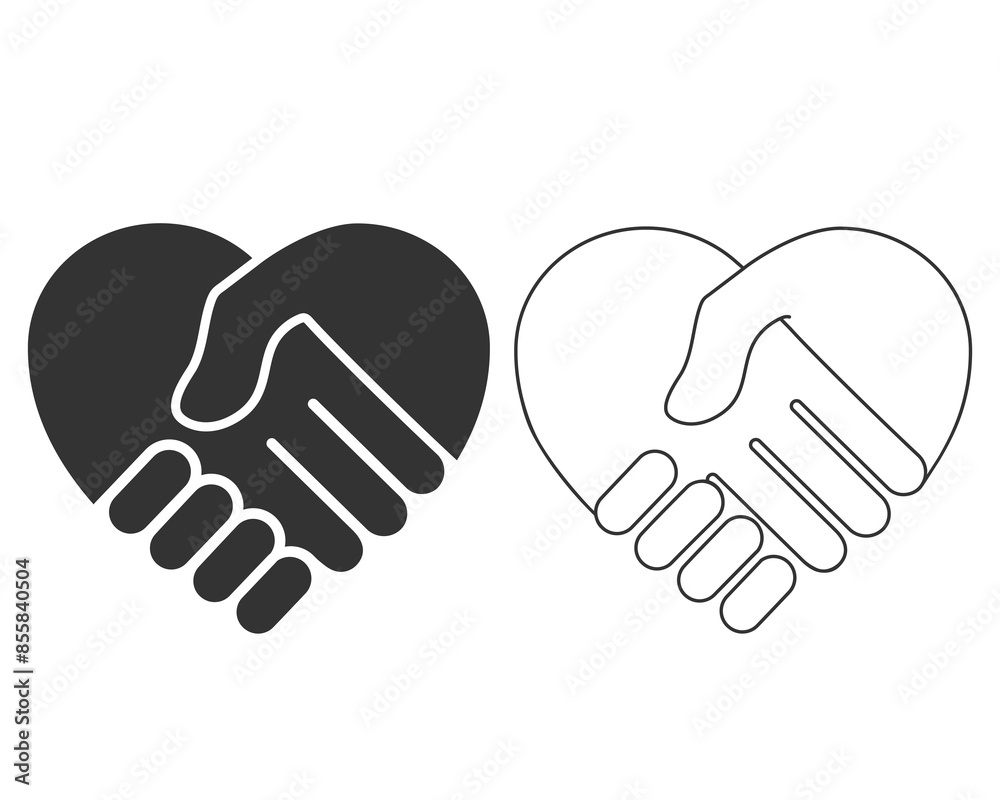 Shake Hand Glyph Vector line Icon Flat Sign Shake Hand Glyph Vector line Icon Flat Sign