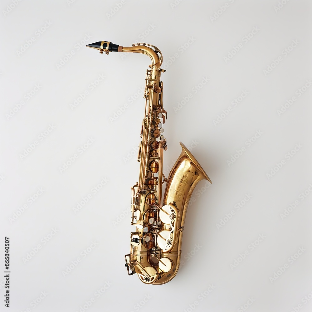Naklejka premium saxophone in white background