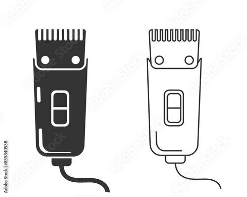Shaver symbol hairclipper line icon flat sign vector