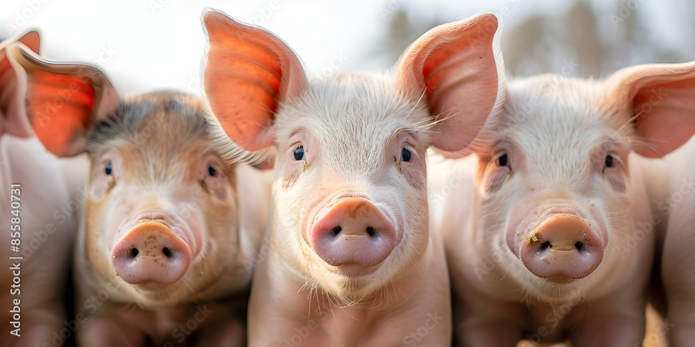 Pigs Assemble in a Barn. Concept Farm Animals, Pig Farming, Livestock ...