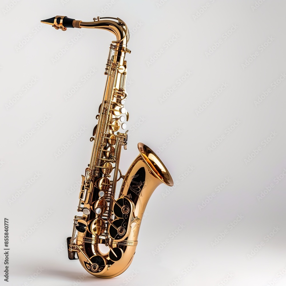 Naklejka premium saxophone in white background