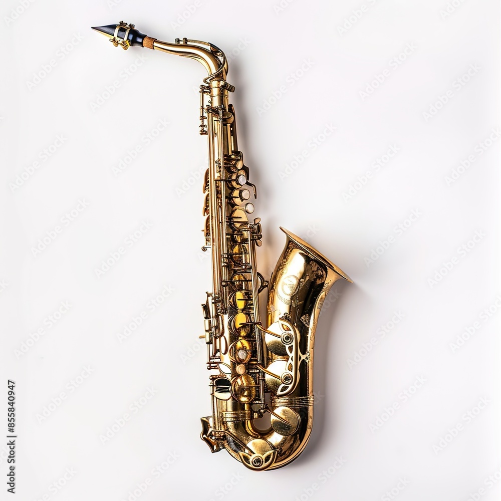 Naklejka premium saxophone in white background
