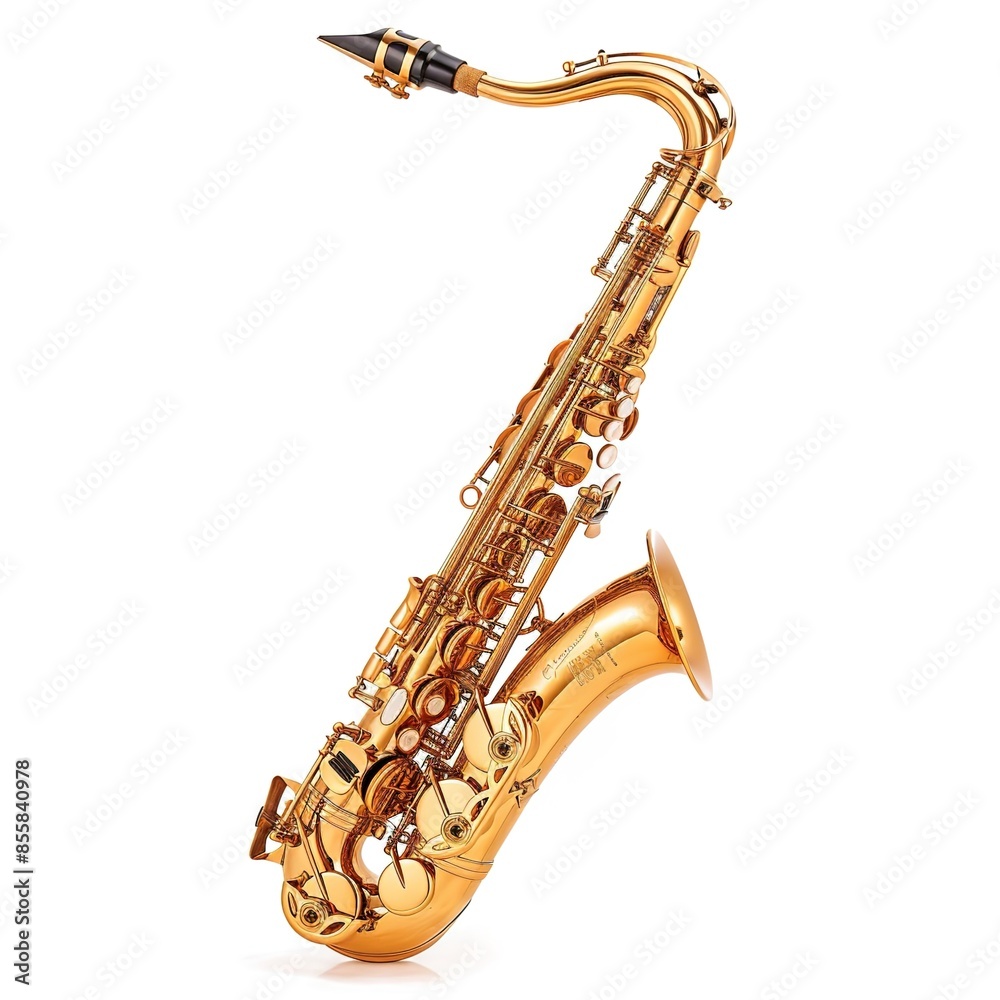 Naklejka premium saxophone in white background