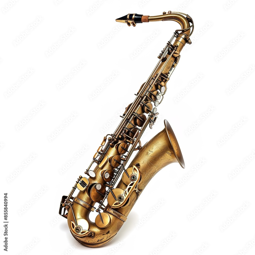 Naklejka premium saxophone in white background