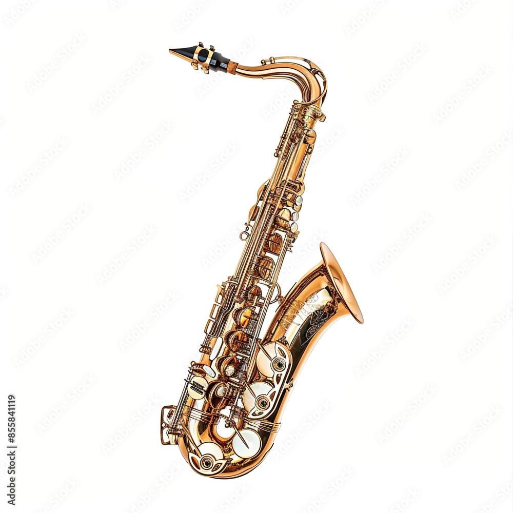 Naklejka premium saxophone in white background