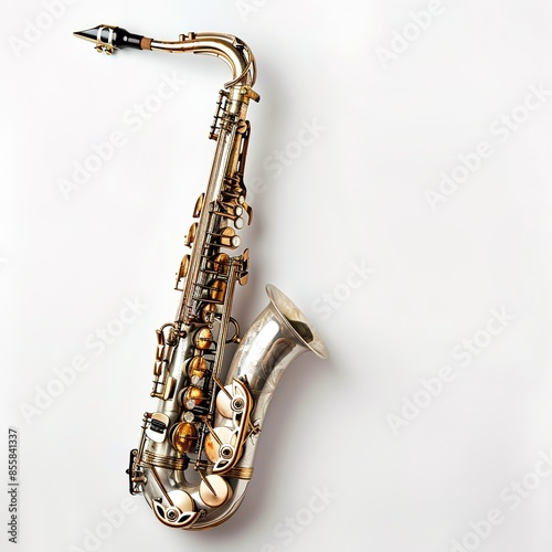 saxophone in plain background