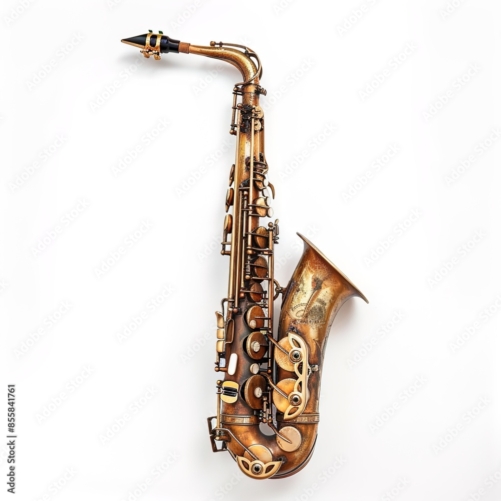 Naklejka premium saxophone in plain background