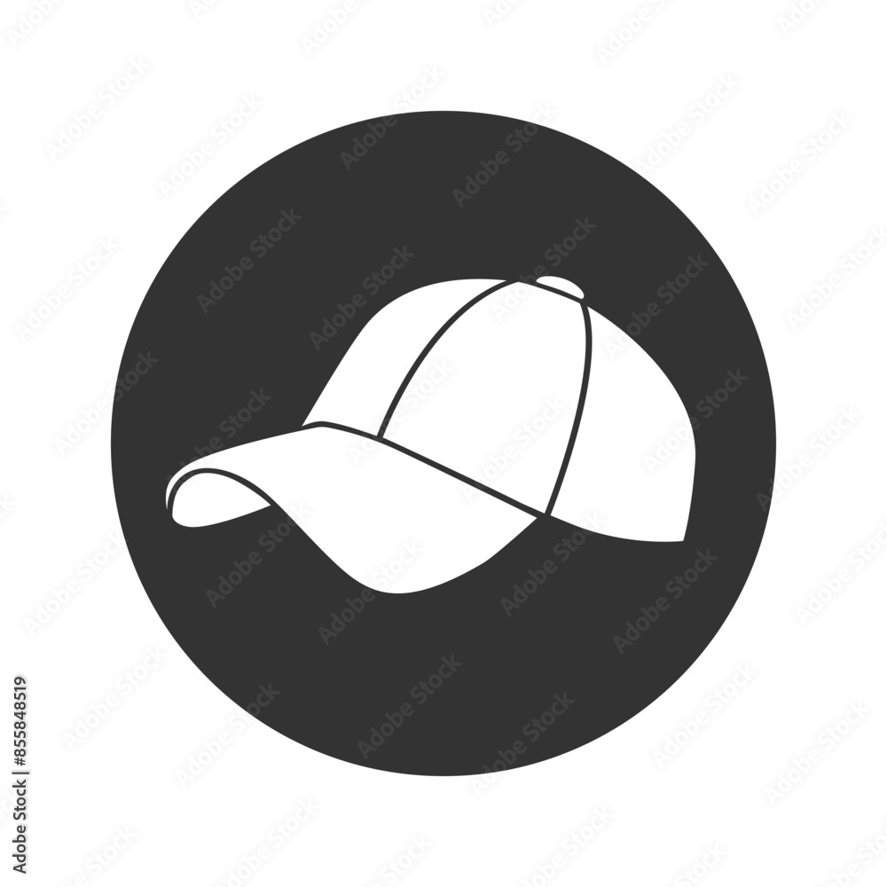 Baseball cap icon in flat. Vector illustration Baseball cap icon in flat. Vector illustration