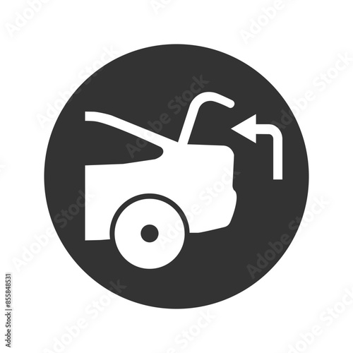 Car with open trunk icon, self export, boot pickup, receive package, currier order delivery, editable stroke vector illustration