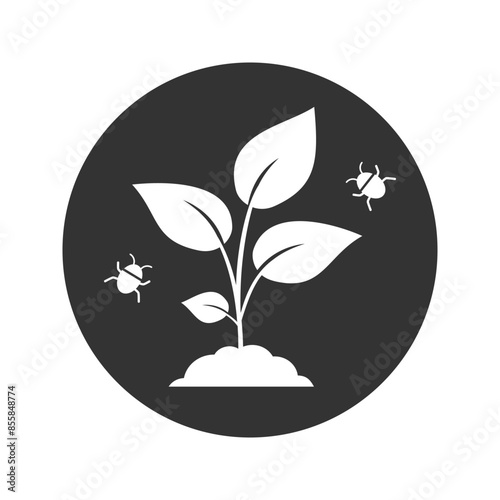 Pest plant icon, damage crop for aphid attack, harmful insect, tick or bug, editable stroke vector illustration