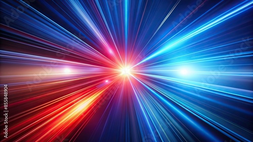 Abstract background of dynamic blue and red rays of light representing futuristic speed motion, futuristic, speed, motion, abstract