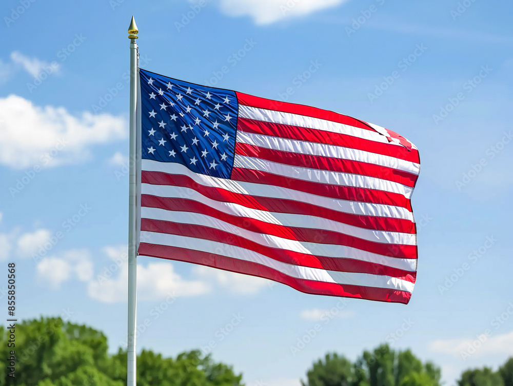 Obraz premium american flag on sky