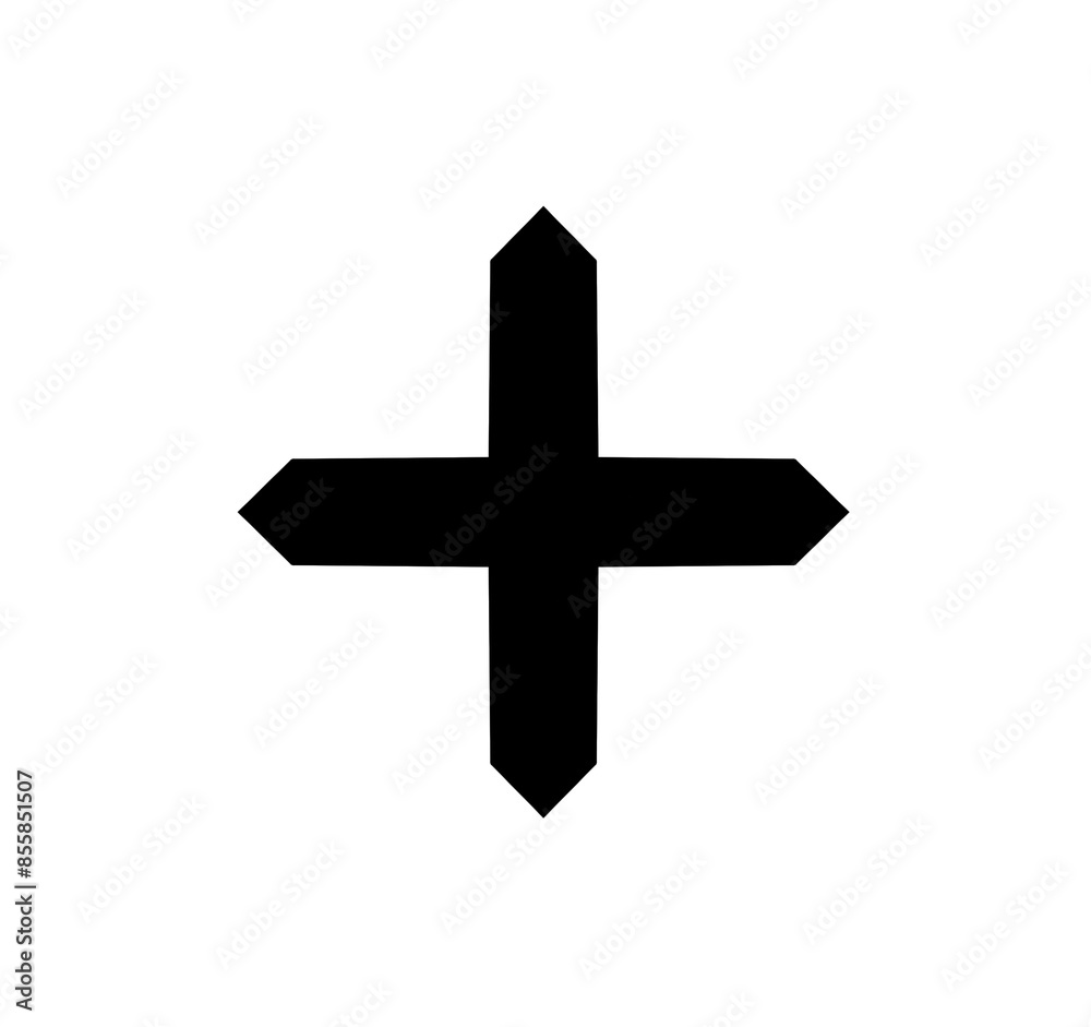 Black cross arrow icon symbol, direction logo design element Black cross arrow icon symbol, direction logo design element