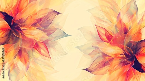 Abstract flower patterns Flowerlike abstract patterns with a clear space for text, ideal for creative and visually appealing business templates photo