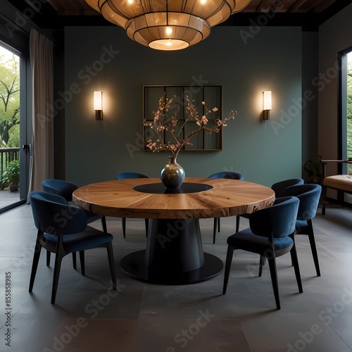Een bonsaigeïnspireerd ontwerp van tafelgerei voor een elegante aziatische tafel
 photo