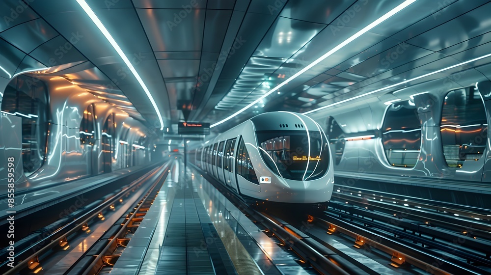 Futuristic Sleek Transportation Hub with Advanced Ticketing Systems Technology Concept Futuristic Sleek Transportation Hub with Advanced Ticketing Systems Technology Concept