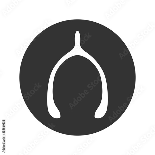 Lucky furcula wishbone or merrythought flat vector icon for apps and websites icon