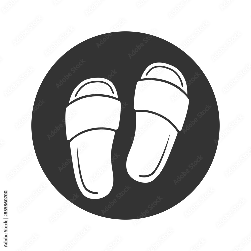 Slippers icon in modern flat style vector Slippers icon in modern flat style vector