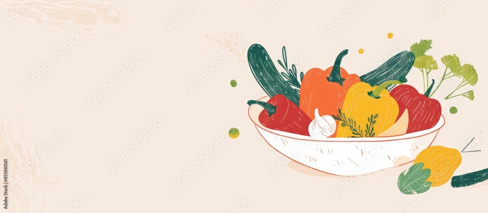 Minimalist hand drawn food poster for wall art collection. with copy space image. Place for adding text or design Minimalist hand drawn food poster for wall art collection. with copy space image. Place for adding text or design
