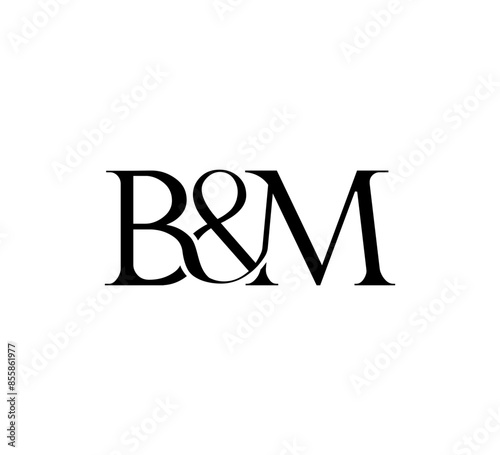 Initial Letter Logo. Ampersand Symbol. Logotype design. Simple Luxury Black Flat Vector BM