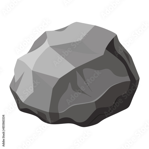 An illustration of a rock with automotive design and nature keywords on white