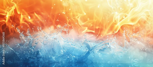 water and fire on a pastel ...