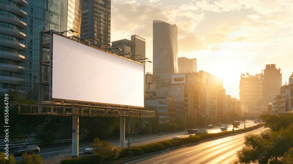 Blank billboard on a street, a blank billboard with copy space for text or content, mockup of a blank billboard in a big city, day scene. Space for your ad Blank billboard on a street, a blank billboard with copy space for text or content, mockup of a blank billboard in a big city, day scene. Space for your ad