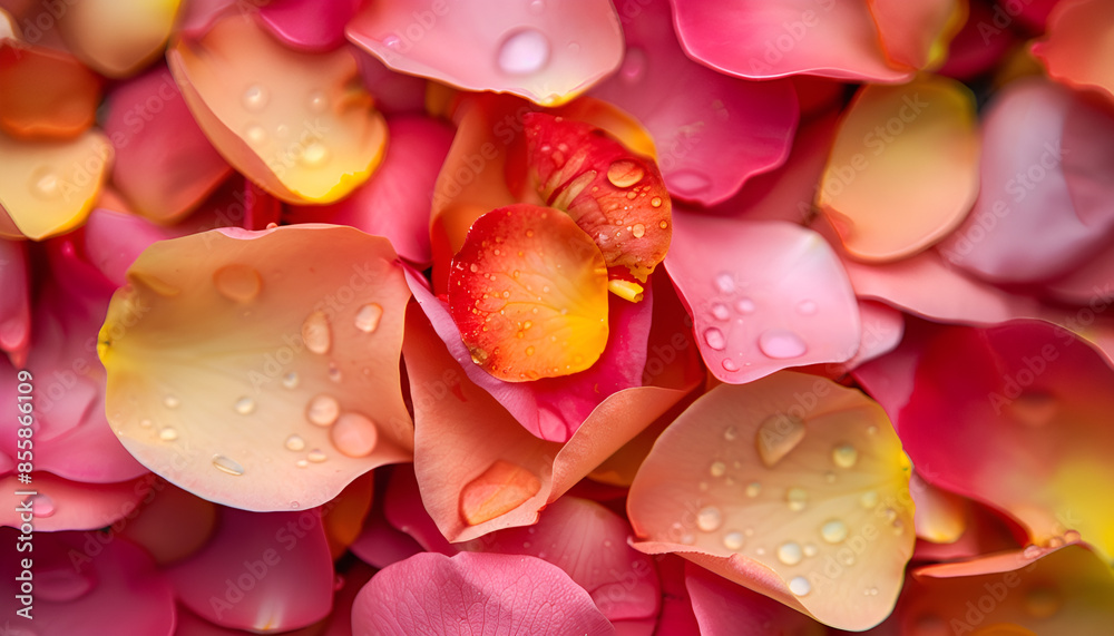 Colorful rose flower petals background