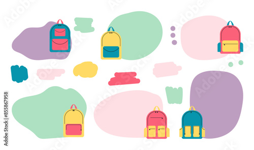 frame textbox doodle hand drawn , vector style. Back to school. education