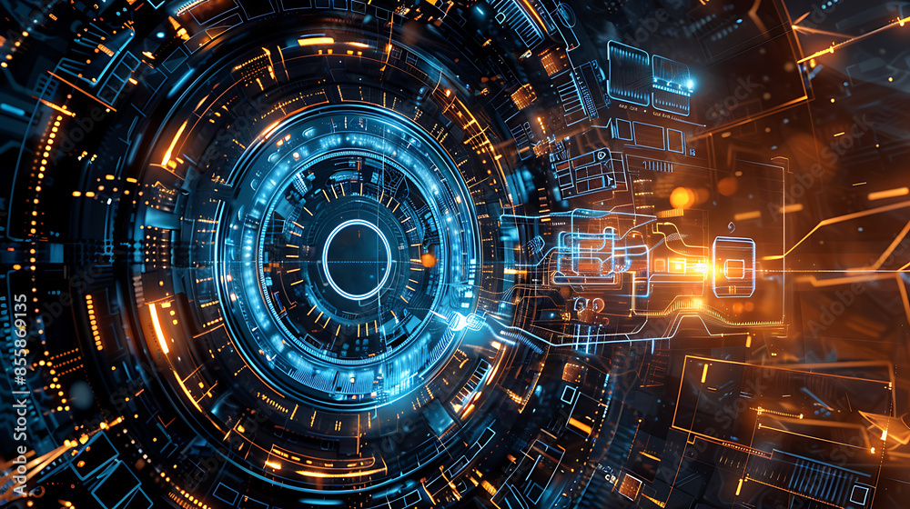 Fototapeta premium technology and finance banner