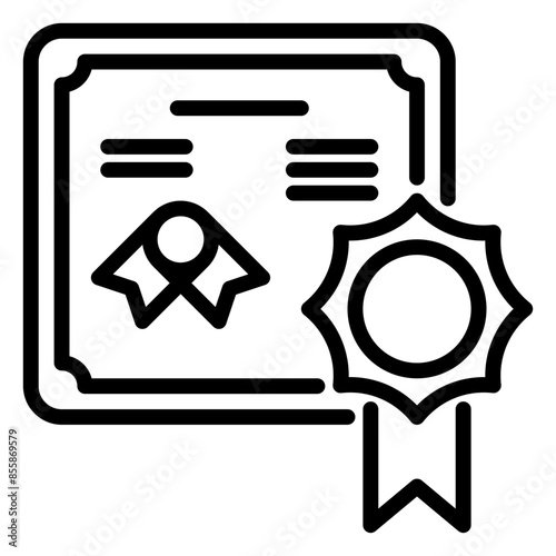 certificate icon, line icon style