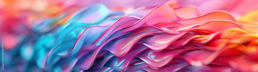 Naklejka premium A single, elongated prism floating in a void, its surface adorned with a mesmerizing tessellation of abstracted mythical creature scales, rendered in a vibrant spectrum of colors, 