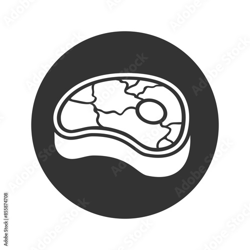 Steak icon in flat. Vector illustration