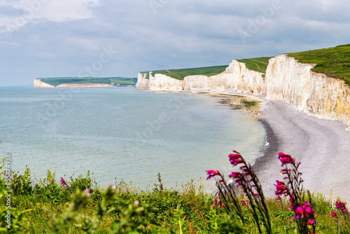 Seven Sisters and Beachy Head near Eastbourne in East Sussex, England	 photo