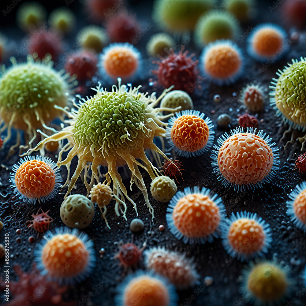 Close-up of cells and organisms Close-up of cells and organisms