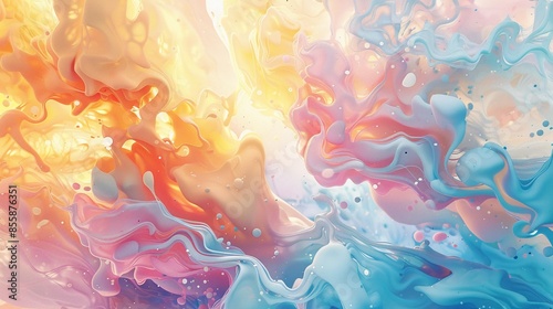 Fluidic Rhythms: Abstract Wave Background with Flowing Fluids photo