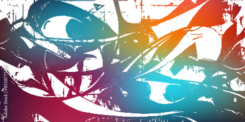 Abstract graffiti paintings vibrant colors texture on the concrete wall background.