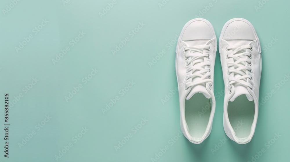 Top view of white shoes Top view of white shoes