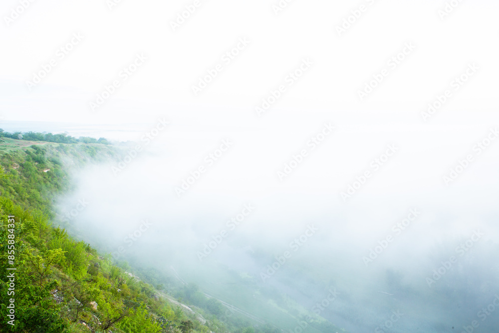 Obraz premium Very beautiful landscape with fog in Europe