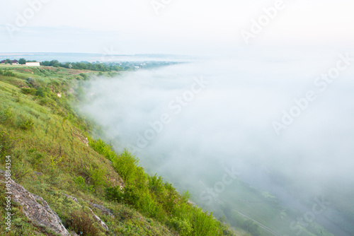 Very beautiful landscape with fog in Europe