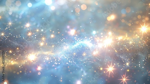 Starry Night Sparkle: Glittery Twinkle Star Pattern Background © dimensdesign