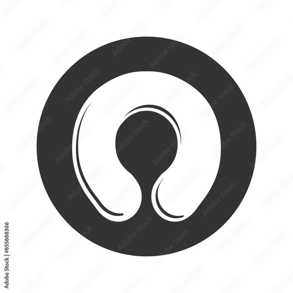 Cutout silhouette travel pillow icon. Outline icon of inflatable pillow for neck, rest, sleep. Black illustration of accessory for transport, long journey and trip. Flat isolated vector Cutout silhouette travel pillow icon. Outline icon of inflatable pillow for neck, rest, sleep. Black illustration of accessory for transport, long journey and trip. Flat isolated vector
