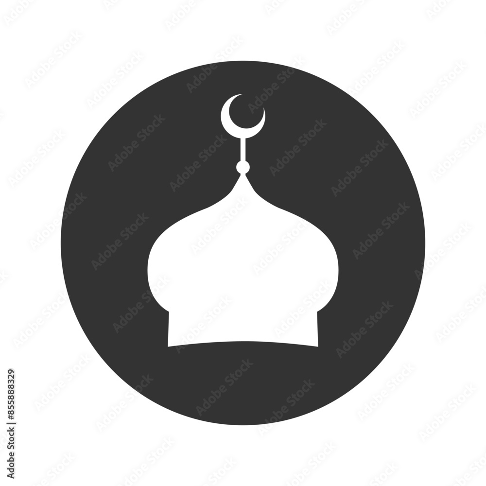 Mosque dome icon vector on white background in modern flat style Mosque dome icon vector on white background in modern flat style
