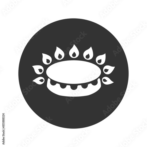 Gas stove burner icon in modern flat style sign. Vector illustration