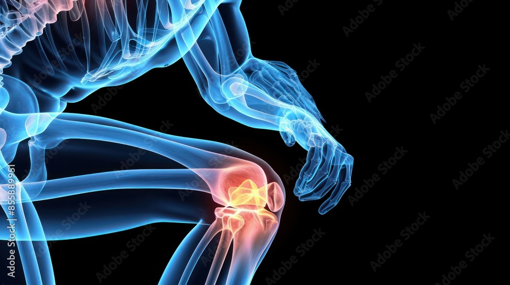 X-ray Anatomy Of The Knee Joint And Human Leg. Joint Pain, Arthritis ...