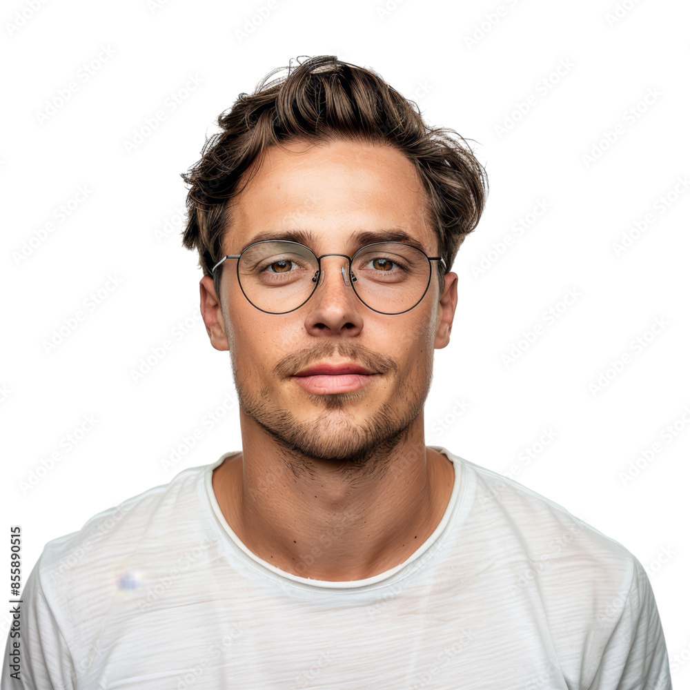 Trendy Young Man with Glasses Isolated on Transparent Background, Ideal for Casual Fashion and Modern Lifestyle Portraits Trendy Young Man with Glasses Isolated on Transparent Background, Ideal for Casual Fashion and Modern Lifestyle Portraits