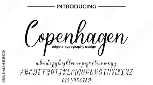 Copenhagen Font Stylish brush painted an uppercase vector letters, alphabet, typeface