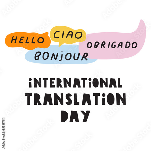 International translation day. Vector design. Flat illustration on white background.